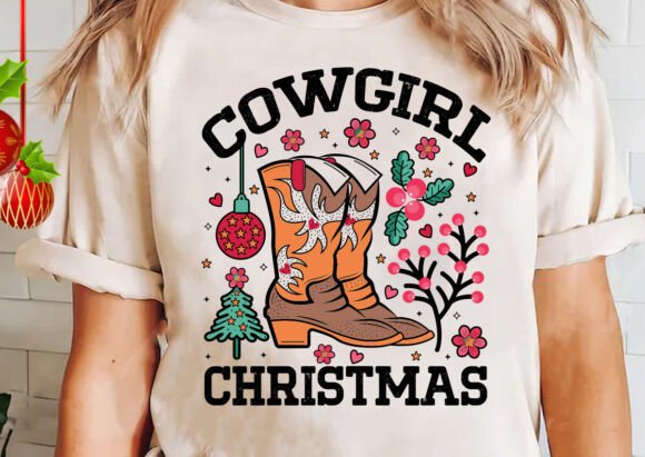 About Cowgirl Christmas SVG Design for T-Shirt and Graphics