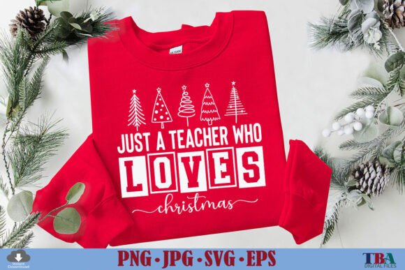 Christmas Teacher SVG Funny Merry Xmas Graphics for T-Shirt Designs