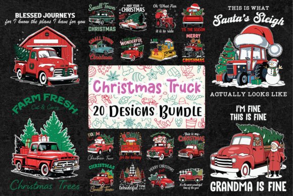 Christmas Truck SVG Bundle for Local Business Graphics