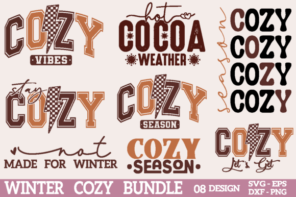 Cozy Winter Christmas Bundle SVG PNG for T-Shirt Designs