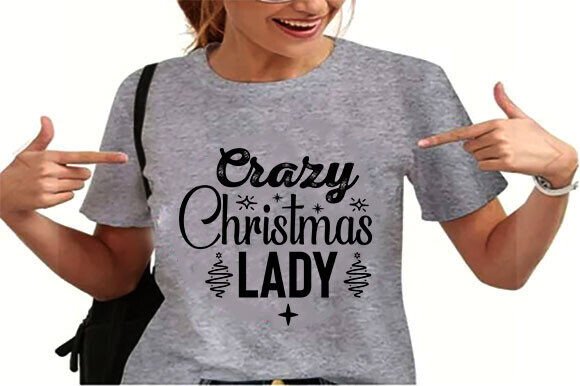 Crazy Christmas Lady SVG for T-Shirt Designs