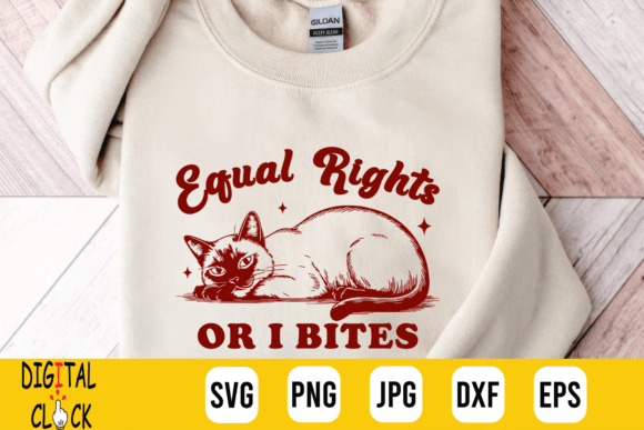 Feminist Siamese Cat Funny Retro Cat Graphics for T-Shirt Designs