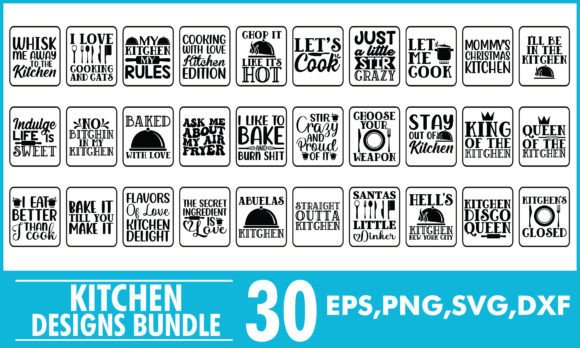 Fun Kitchen SVG Design Bundle for Graphics and T-Shirt Designs