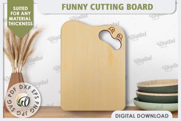 Funny Cutting Board Laser Cut Design for Home Decor