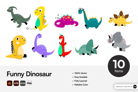 Funny Dinosaur Graphics for Branding and Marketing