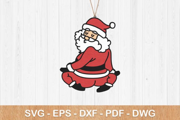 Funny Santa Booty Dance SVG for Laser Cutting and Winter Amp Projects
