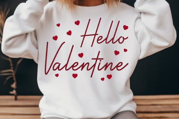 Hello Valentine Funny Retro Graphic for T-Shirt Designs