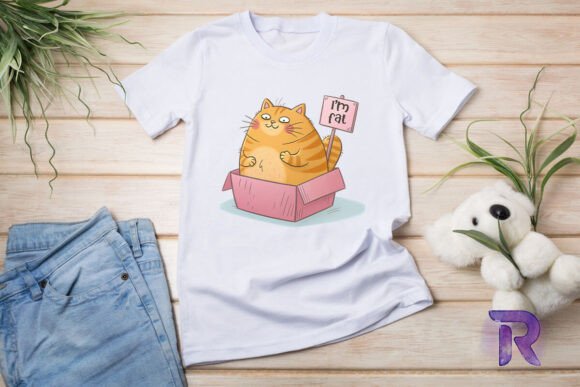 I m Fat Funny Cat Sublimation Puns PNG Graphics for T-Shirt Designs