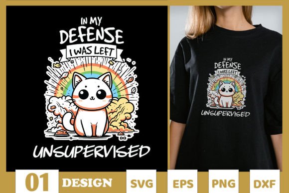 In My Defense Funny Cat SVG for Playful Branding