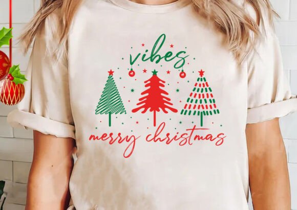 Merry Christmas Vibes SVG Design for T-Shirt and Graphics