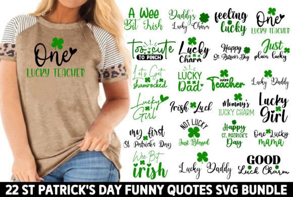 St Patrick s Day Funny Quotes SVG Bundle Graphics