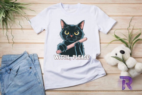 Witch Please Funny Cat Sublimation PNG